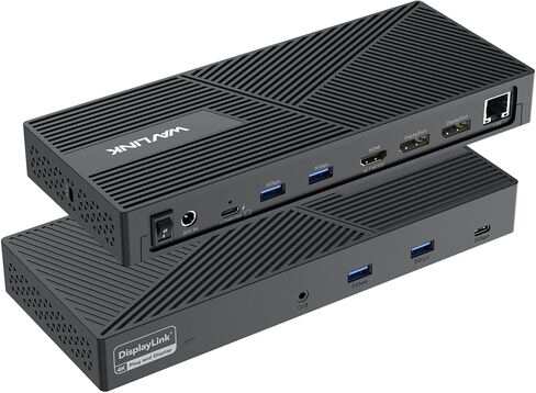 محطة إرساء WAVLINK USB C 3 شاشات، محطة إرساء DisplayLink 12 في 1 مع 100 واط PD شحن USB C Hub ثلاثي 4K@60 هرتز HDMI+DP جيجابت إيثرنت 5 جيجابت في الثانية USB 3.0 صوت لـ Dell/HP/Lenovo/MacBook Neo in Saudi Arabia