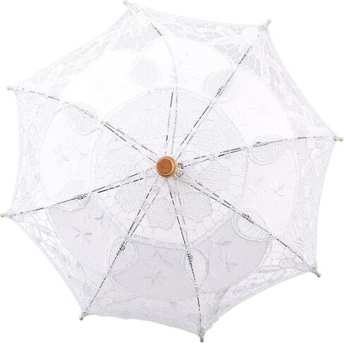 Lace Umbrella Vintage Wedding Bridal Elegant Stylish Cotton Cloth Parasol Sun Umbrella for Wedding Party Decoration Photography Accessories in Saudi Arabia