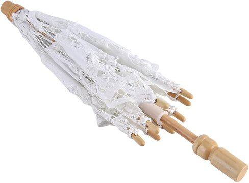 Lace Umbrella Vintage Wedding Bridal Elegant Stylish Cotton Cloth Parasol Sun Umbrella for Wedding Party Decoration Photography Accessories in Saudi Arabia