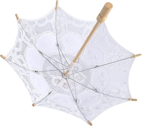 Lace Umbrella Vintage Wedding Bridal Elegant Stylish Cotton Cloth Parasol Sun Umbrella for Wedding Party Decoration Photography Accessories in Saudi Arabia