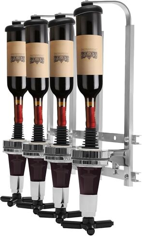 Wall Mounted Liquor Dispenser, 4 Bottle Pourer with 25ml Shot Optics, Aluminum Alloy Bar Dispenser for Home Bar Party Bartender Use in Saudi Arabia