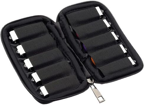 حقيبة تخزين محرك فلاش USB مكونة من 10 فتحات، حقيبة حامل محرك الإبهام، منظم الملحقات الإلكترونية المحمولة مع ملصق in Saudi Arabia