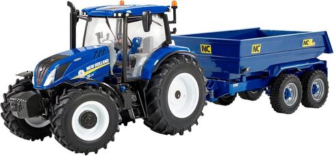 New Holland T6 جرار مع مقطورات ، لعبة قابلة للتحصيل متوافقة مع 1:32 حيوانات المزرعة واللعب ، مناسبة للجامع والأطفال من 3 سنوات ، الأحمر in Kuwait