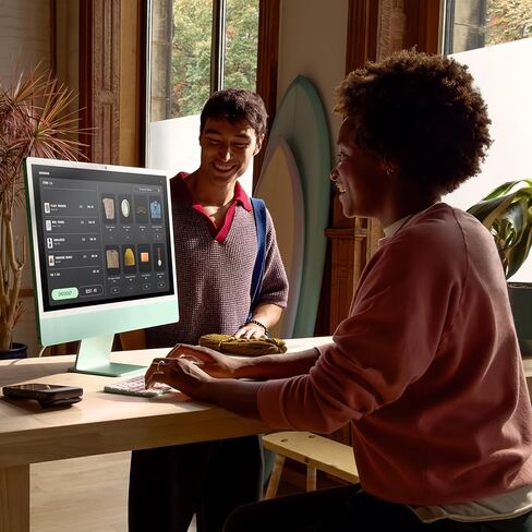 Apple iMac 2024 مع شريحة Apple M4 مع وحدة معالجة مركزية 8 النواة ووحدة معالجة رسومات 8 النواة (24 بوصة، ذاكرة الوصول العشوائي 24 جيجابايت، تخزين SSD 512 جيجابايت) (QWERTY English) أزرق (متجدد) in Kuwait