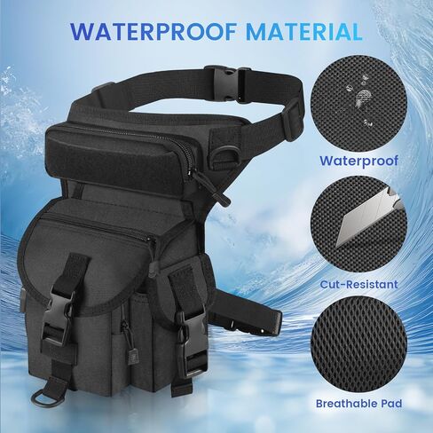 Hiking Waist Packs, Adjustable Mens Fanny Pack, Waterproof Belt bags, Drop Leg Bag, for Camping, Tactical,Cycling in Saudi Arabia