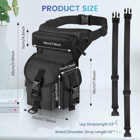 Hiking Waist Packs, Adjustable Mens Fanny Pack, Waterproof Belt bags, Drop Leg Bag, for Camping, Tactical,Cycling in Saudi Arabia