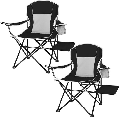 XGEAR 2-Pack Camping Chairs 350LBS Heavy Duty Folding Chair with Side Table in Saudi Arabia