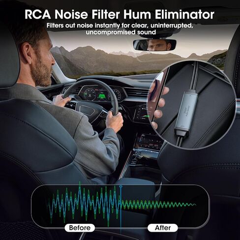 RCA Ground Loop Isolator Noise Filter Gold Coating RCA Connectors Aluminum Shell Plug& Play Hum Eliminator for Home, Car, Retro Games, TVs VCRs, camcorders & Mixers in Saudi Arabia