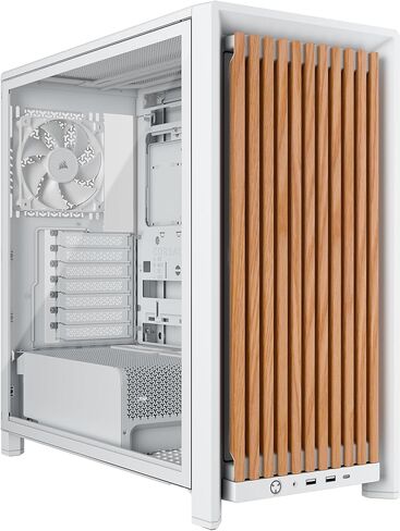 CORSAIR Frame 4000D Wood RS Modular Mid-Tower ATX PC Case – Wood Front Panel, 4X RS120 PWM Fans Included, InfiniRail Fan Mount System, Reverse GPU Anti-Sag and Motherboard Support – Black/Walnut in Saudi Arabia