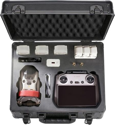 حافظة لجهاز DJI Mini 4 Pro/Mini 3/Pro وRC2/RC/RC-N2/N1 وأجهزة التحكم - مقاومة للصدمات، تخزين 6 بطاريات، مجموعة Fly More، صغيرة الحجم للسفر والتنقل، مقاومة للماء 【الجراب فقط】 in Kuwait