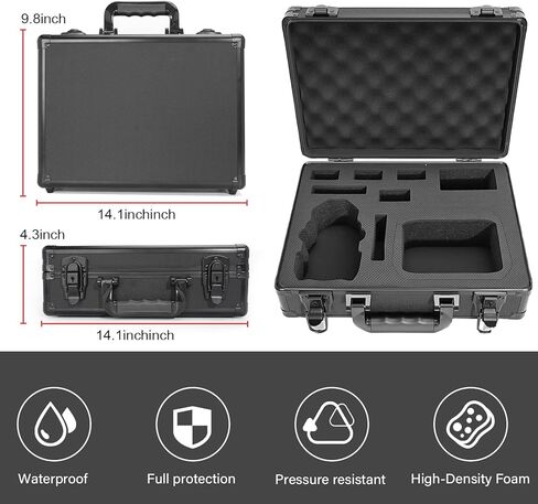 حافظة لجهاز DJI Mini 4 Pro/Mini 3/Pro وRC2/RC/RC-N2/N1 وأجهزة التحكم - مقاومة للصدمات، تخزين 6 بطاريات، مجموعة Fly More، صغيرة الحجم للسفر والتنقل، مقاومة للماء 【الجراب فقط】 in Kuwait