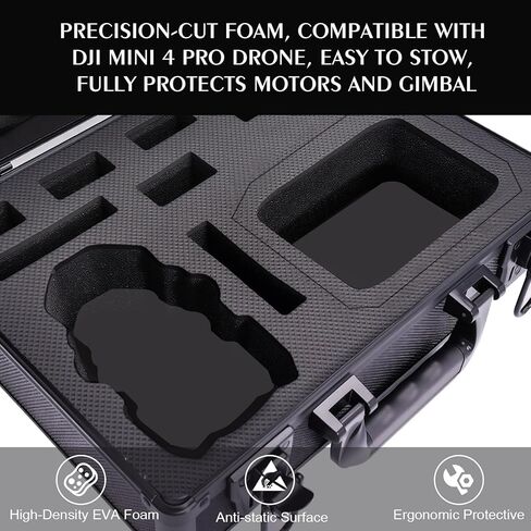 حافظة لجهاز DJI Mini 4 Pro/Mini 3/Pro وRC2/RC/RC-N2/N1 وأجهزة التحكم - مقاومة للصدمات، تخزين 6 بطاريات، مجموعة Fly More، صغيرة الحجم للسفر والتنقل، مقاومة للماء 【الجراب فقط】 in Kuwait