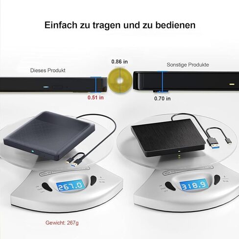 External CD Drive Portable Drive USB3.0 Portable Drive Can Read DVD/CD is Suitable High Speed Data Transfer for Laptop/Desktops Windows xp /7/8.1/10 and Linux OS in Saudi Arabia
