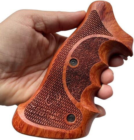 New Handmade Grip Compatible with Tauurus Tracker/Judge 17 44 415 425 450 617 627 692 Rough Texture Engraved, Padauk Wood #Track04 in Saudi Arabia