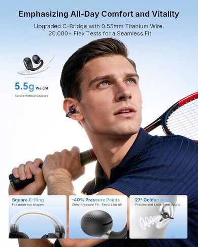 EarFun Clip 2 سماعات أذن مفتوحة، سماعات رأس بمشبك، LDAC، صوت عالي الدقة، مشغل تيتانيوم 12 مم، 4 ميكروفونات AI Clear Call، سماعات أذن ترجمة AI، ملاءمة آمنة، وقت تشغيل 40 ساعة، بلوتوث 6.0 للجري والتمرين in Kuwait