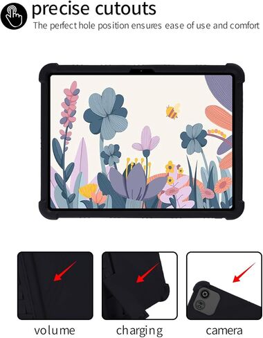 حافظة كمبيوتر لوحي HUION Kamvas Slate 13 مقاس 12.7 بوصة، حامل من السيليكون الناعم BOVUGAC قابل للتعديل مقاوم للصدمات لجهاز HUION Kamvas Slate13 مقاس 12.7 بوصة (أسود) in Saudi Arabia