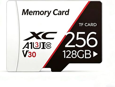 Micro Memory Card 256 GB with Adapter, C10/U3/UHS-I/A1 TransFlash Card, TF Card for Camera, Smartphone, Tablet, Drone(Gold) in Saudi Arabia