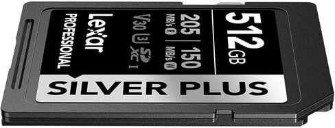 بطاقة Lexar Professional /512GB Silver Plus SDXC UHS-I، C10، U3، V30، 4K UHD، بطاقة SD، بطاقة ذاكرة، قراءة تصل إلى 205 ميجابايت/ثانية in Saudi Arabia