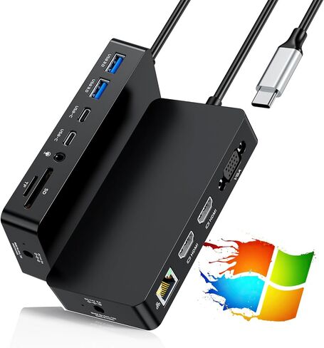 New Surface Thunderbolt 4 Dock Dual HDMI+VGA Adapter 12 in 1 Surface Pro Docking Station for Surface Pro 12/11/10/9/8/X/7+/7,Surface Laptop 7/6/5/4/3,Surface Go 4/3/2/1,Surface Laptop Go/Surface Book in Saudi Arabia