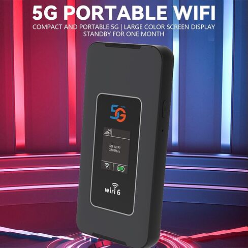 Cuifati Portable 5G WiFi 6 Hotspot Ultra Fast 2.77Gbps Download 1.25Gbps Upload Supports 32 Devices Simultaneously with 8000mAh Battery IP67 Rugged Design for Travel Home Office in Saudi Arabia