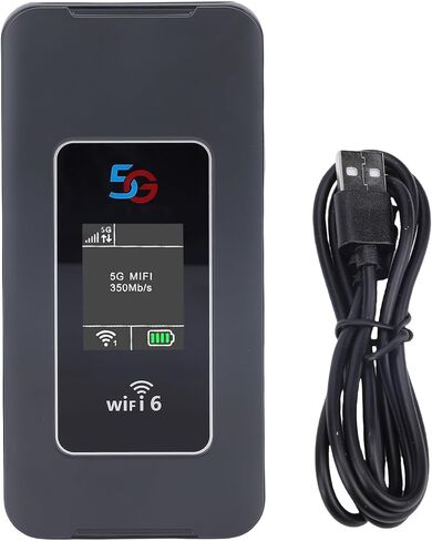 Cuifati Portable 5G WiFi 6 Hotspot Ultra Fast 2.77Gbps Download 1.25Gbps Upload Supports 32 Devices Simultaneously with 8000mAh Battery IP67 Rugged Design for Travel Home Office in Saudi Arabia