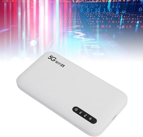 جهاز نقطة اتصال متنقلة 5G WiFi 6 متنقل عالي السرعة، تنزيل 2.77 جيجابت في الثانية، بطارية 6100 مللي أمبير في الساعة، يدعم 16 جهازًا، فتحة SIM نانو، للسفر والمنزل والمكتب in Kuwait
