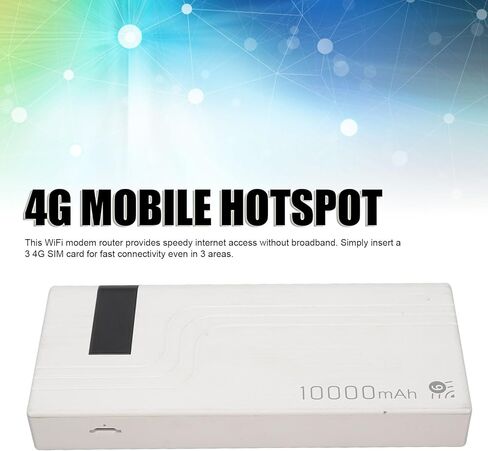Diyeeni 4G LTE Mobile Hotspot Router Unlocked 300Mbps Portable Hotspot Wireless Modem with 10000mAh Battery for Travel Outdoor Gaming in Saudi Arabia