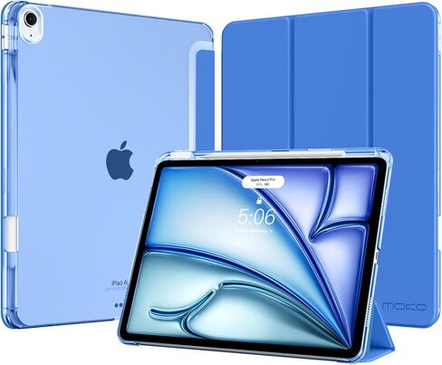 MoKo for iPad Air 13-Inch Case (M4/M3/M2) 2026/2025/2024 with Pencil Holder, Slim Light Trifold Protective Cover with Hard PC Translucent Back Shell for iPad Air 13, Auto Wake/Sleep, Pink in Saudi Arabia
