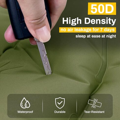 Double Sleeping Pad, Extra Thick 6 Inch Sleeping Pad for Camping 2 Person with Built-in Pillow & Foot Pump Ultralight Compact Inflatable Camping Mat for Backpacking Hiking Travel Tent Camp Gear Gifts in Kuwait