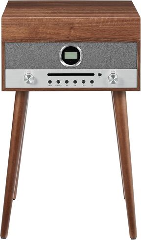 كروسلي CR6238A-WA Nash مشغل تسجيل 7 في 1، سي دي، راديو AM/FM، بلوتوث، مركز ترفيه مع أرجل اختيارية، جوز in Kuwait
