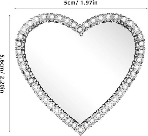 SHINEOFI 6pcs Heart Phone Mirror Stick on Back, Metal Mirror for Phone Case Decors DIY Charms for Girls and Women in Saudi Arabia