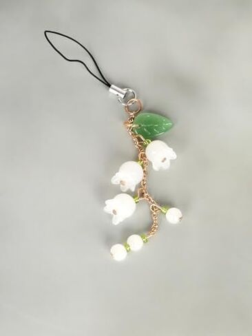1PCS White Orchid Phone Pendant, Cute Flower Phone Charm for Bag, Keychain, Camera Decor in Saudi Arabia