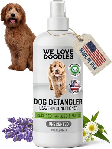 [Upgraded Version] We Love Doodles Dog Detangler Spray - Leave-in Conditioner for Dogs - Dog Detangling Spray - Dematting Spray for Dogs - Tangle Remover - Made in The USA - Large 16 fl oz (Unscented) in Saudi Arabia