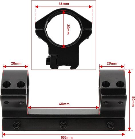 30mm One Piece Dual Ring Cantilever Heavy Duty Scope Mount for 3/8" Dovetail Multi-Bolt 3 Screw Scope Mount in Saudi Arabia