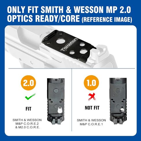 لوحة تركيب النقطة الحمراء RMSc Footprint متوافقة مع Holosun 407K، 507K، EPS، EPS Carry، Osight SE، Romeo Zero، ohhunt RD U1، RD U3 متوافق مع Smith & Wesson MP 2.0 Optics Ready/CORE in Kuwait