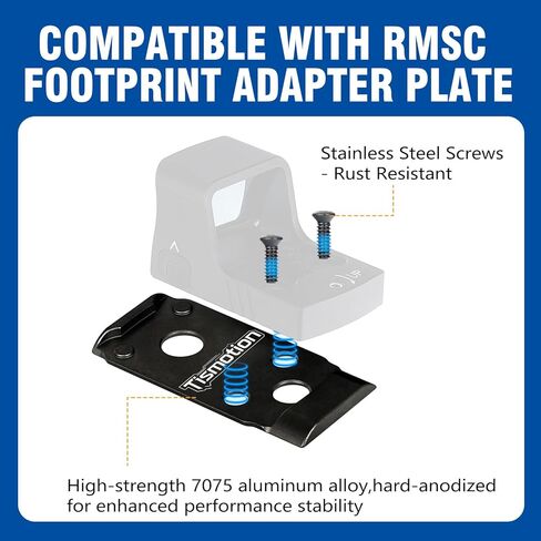 لوحة تركيب النقطة الحمراء RMSc Footprint متوافقة مع Holosun 407K، 507K، EPS، EPS Carry، Osight SE، Romeo Zero، ohhunt RD U1، RD U3 متوافق مع Smith & Wesson MP 2.0 Optics Ready/CORE in Kuwait
