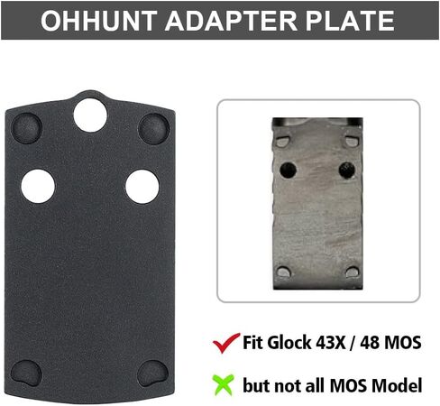 ohhunt Red Dot Plate Adapter Mount Compatible with Glock 43X 48 MOS Hellcat OSP Holosun 407k 507k ohhunt RD U1 in Kuwait