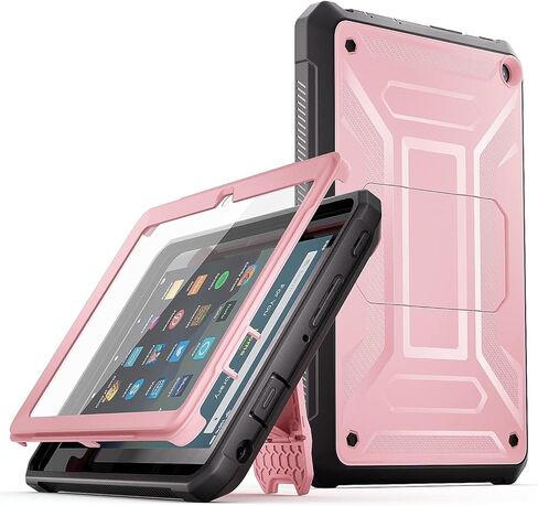 حافظة كمبيوتر لوحي Amazon Fire HD 10 & Fire HD 10 Kids Pro (الجيل الثالث عشر فقط، إصدار 2023)، غطاء خلفي بحامل عرض متين لكامل الجسم بدون استخدام اليدين مع واقي شاشة، أيضًا لهاتف Sony Nokia مقاس 10 بوصات - أسود in Kuwait
