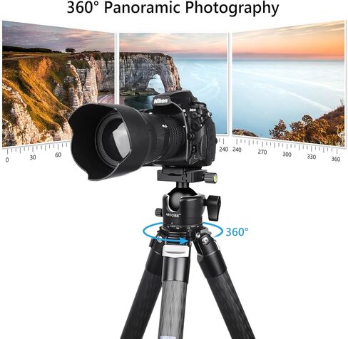 ARTCISE Black 50mm Low Profile Tripod Ball Head, CNC Aluminum Camera Tripod Head with Arca-Swiss Quick Release, U-Groove Vertical Shooting, Bubble Level, Heavy Load for DSLR & Mirrorless in Saudi Arabia