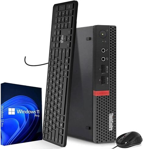 كمبيوتر سطح المكتب Lenovo ThinkCentre M710 Tiny - Intel Core i5-7500T الجيل السابع حتى 3.3 جيجا هرتز - ذاكرة الوصول العشوائي DDR4 سعة 8 جيجابايت - SSD سعة 128 جيجابايت - لوحة المفاتيح والماوس - Wi-Fi - كمبيوتر مكتبي صغير - Windows 11 Pro (متجدد) in Saudi Arabia