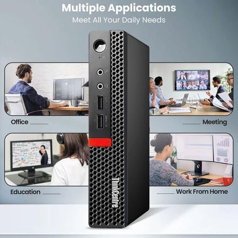 كمبيوتر سطح المكتب Lenovo ThinkCentre M710 Tiny - Intel Core i5-7500T الجيل السابع حتى 3.3 جيجا هرتز - ذاكرة الوصول العشوائي DDR4 سعة 8 جيجابايت - SSD سعة 128 جيجابايت - لوحة المفاتيح والماوس - Wi-Fi - كمبيوتر مكتبي صغير - Windows 11 Pro (متجدد) in Saudi Arabia