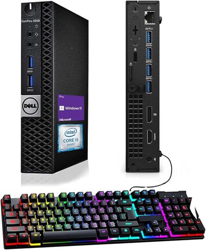 Dell Optiplex 5050 Mini PC Desktop Computer, Intel i5-7500T up to 3.30GHz, 8GB RAM, 256GB SSD, Keyboard & Mouse, USB, WiFi, Windows 11 Pro (Renewed) in Saudi Arabia