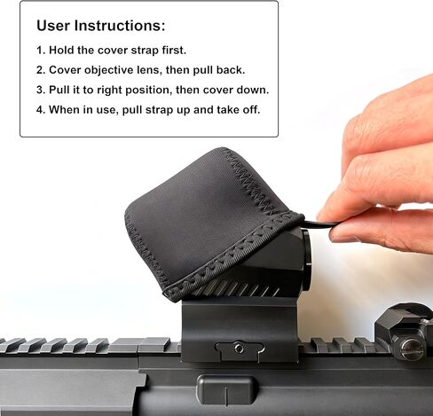 Romeo5 Lens Cover Black Neoprene Dust Protector Universal Fit for Sig Sauer Romeo 5 & Similar-Sized Red Dot Sight Scope Optics in Saudi Arabia