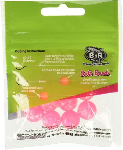 BnR Tackle SBMP14 Soft Beads, 14 mm, Mottled Pink, Neutral Buoyancy, 10/Pack in Saudi Arabia