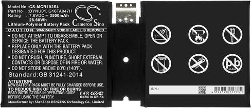 Cameron Sino Battery for Microsoft Surface 1927, Surface Go 2 PN:Microsoft DYNU01, G16TA047H 3500mAh / 26.60Wh in Saudi Arabia