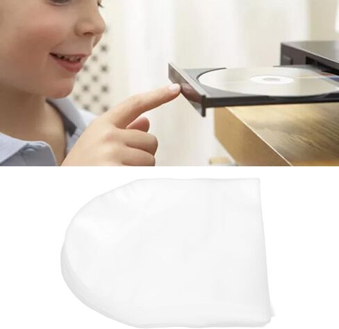 Yoidesu 100PCS CD DVD Inner Sleeves, Transparent Plastic Protective Film Bags for 5 Inch Disc Storage, with Soft Material to Prevent Scratches and Dust in Saudi Arabia