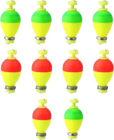10pcs Fishing Bobbers Floats, Foam Snap on Weighted Bobbers Floats Water Drop Shaped Slip Bobber Tackle Accessories Supplies for Fishing Bluegill Crappie Panfish Bass Trout in Saudi Arabia