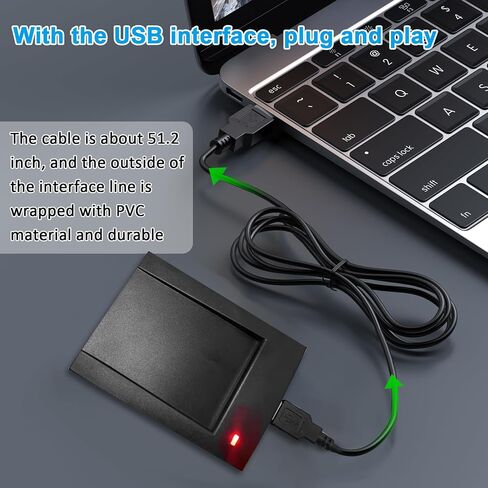 RFID Reader 125KHz/13.56Mhz Dual-Band RFID Card Reader for PC NFC Reader Support ISO14443-A/B Protocol, IC ID Card Protocol Contactless Card USB Port Compatible in Saudi Arabia
