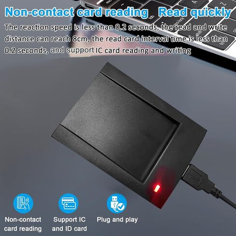 RFID Reader 125KHz/13.56Mhz Dual-Band RFID Card Reader for PC NFC Reader Support ISO14443-A/B Protocol, IC ID Card Protocol Contactless Card USB Port Compatible in Saudi Arabia