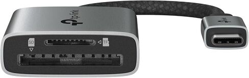 قارئ بطاقة SD من TP-Link USB C، قارئ بطاقة ذاكرة مزدوج الفتحة 3.0 من النوع C، محول كاميرا ألومنيوم بسرعة 5 جيجابت في الثانية، يدعم SD Micro SD SDXC SDHC UHS-I لهاتف iPhone 16/15 Pro Max MacBook، كمبيوتر محمول، Android والمزيد-UA430C in Saudi Arabia